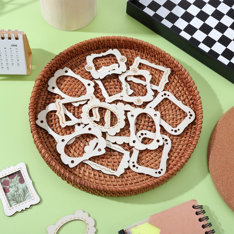 40pcs Hollowed-out Photo Frame Shape Chips Unfinished Picture Frames - Image 3