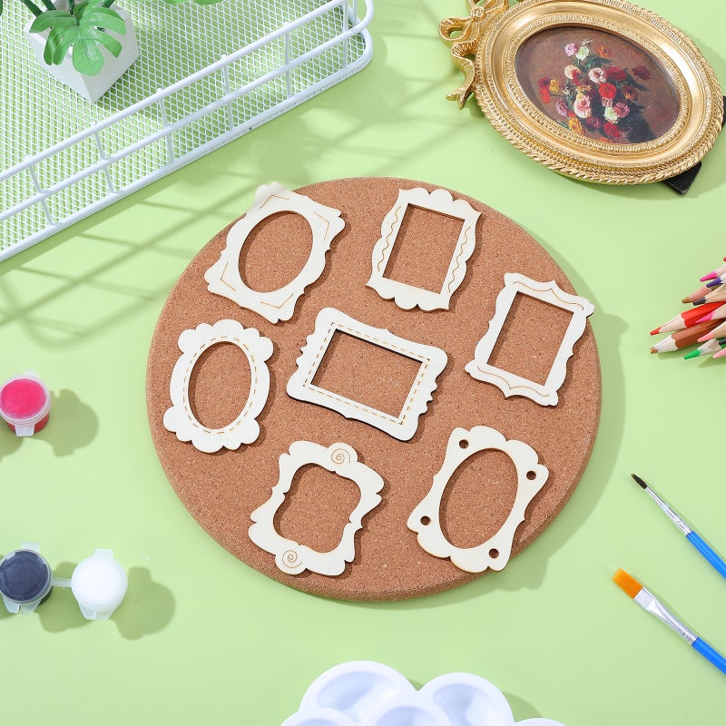 40pcs Hollowed-out Photo Frame Shape Chips Unfinished Picture Frames - Image 4