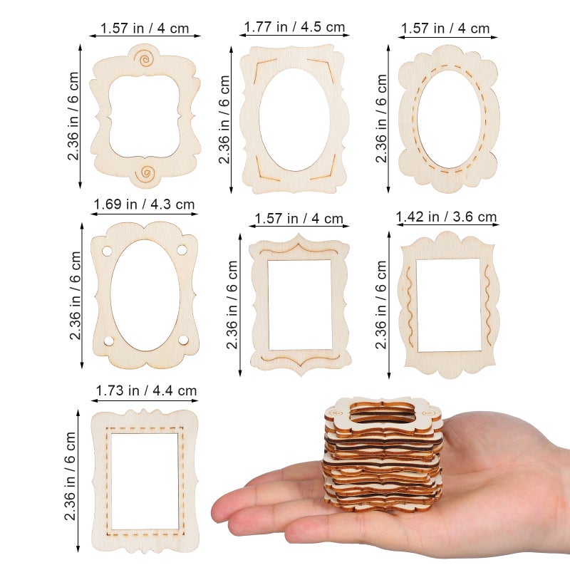 40pcs Hollowed-out Photo Frame Shape Chips Unfinished Picture Frames - Image 2