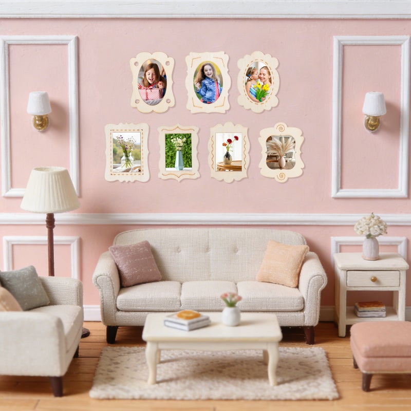 40pcs Hollowed-out Photo Frame Shape Chips Unfinished Picture Frames - Image 5