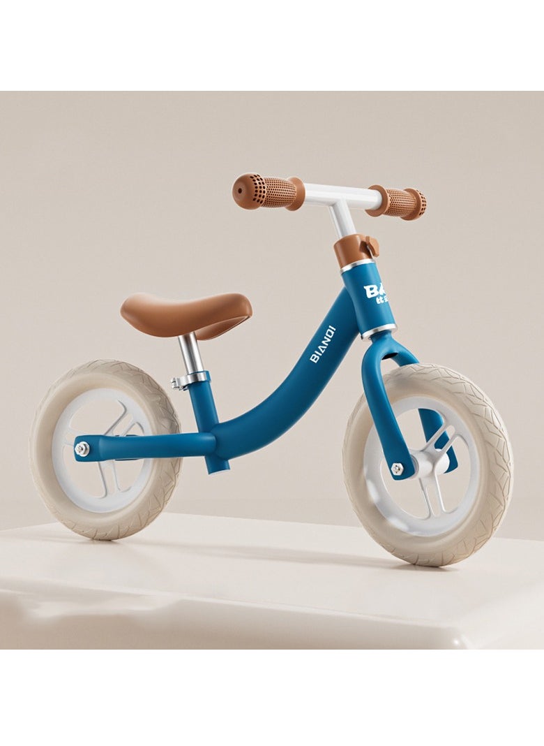 Children's Walker, Children's Balance Bike, Pedal-less Bicycle, 360° Swivel Handlebars, Carbon Steel Frame and Shock Absorbing Tires, Neutral, For 3-6 Years, Blue  - Image 1
