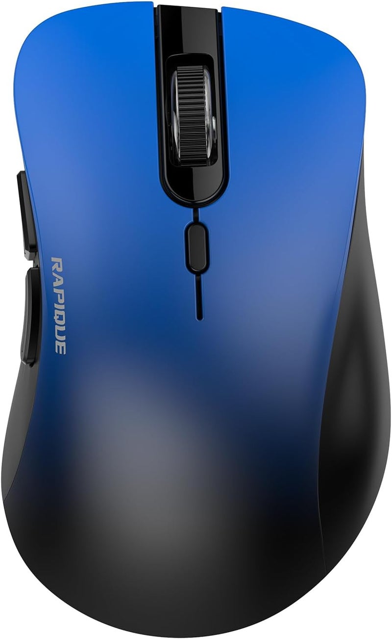 RAPIQUE Bluetooth Wireless Mouse - Dual Bluetooth & 2.4 GHz USB Receiver, Comfortable Grip, Quiet Clicks, Low Power - Multi-Device Compatibility for Laptop, MacBook, Computer, ipad(Gradient Blue) - Image 1