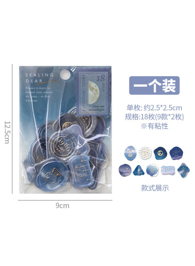 Planwith Gilding Candy Fire Paint Seal Stickers Special-shaped Three-dimensional Epoxy Hand Account Decorative Stickers Envelope Sealing Fire Paint Stickers - Image 1