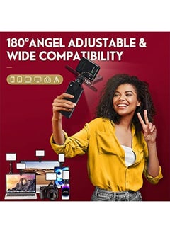 Arabest Portable Rechargeable LED Selfie Light for Phone, Camera, Laptop - Clip-On Phone Light for Pictures, Vlog, Makeup, Video Conference - Long-Lasting Battery - Black  - Image 5