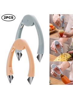 2Pcs Strawberry Huller Stem Remover, Potato Corer, Pineapple Corer, Tomato Corer, Fruits and Vegetables Eye Peeler, Stainless Steel Huller, Portable Kitchen Gadget.