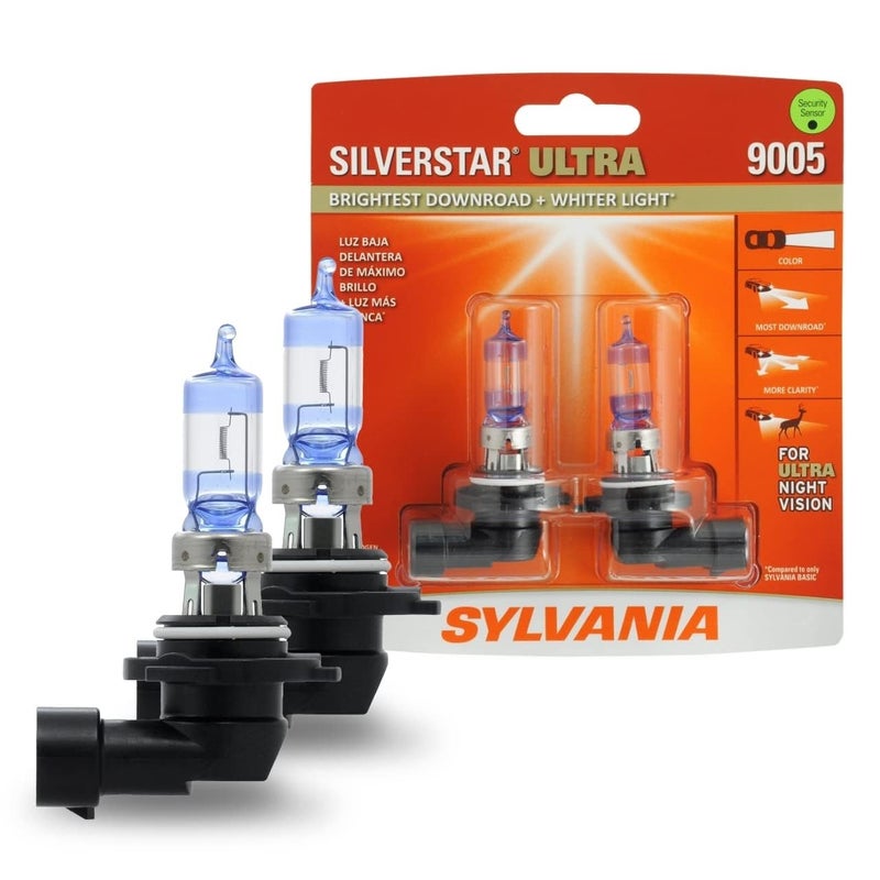 SYLVANIA 9005 SilverStar Ultra High Performance Halogen Headlight Bulb, (Contains 2 Bulbs) - Image 1