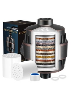 TAYRAN Shower Filter, 15 Stage Shower Head Filter for Hard Water with 2 Cartridges, High Output Shower Water Filter to Remove Chlorine, Fluoride and Other Impurities, Improves Skin Condition, Protects Hair  - Image 1
