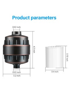 TAYRAN Shower Filter, 15 Stage Shower Head Filter for Hard Water with 2 Cartridges, High Output Shower Water Filter to Remove Chlorine, Fluoride and Other Impurities, Improves Skin Condition, Protects Hair  - Image 5