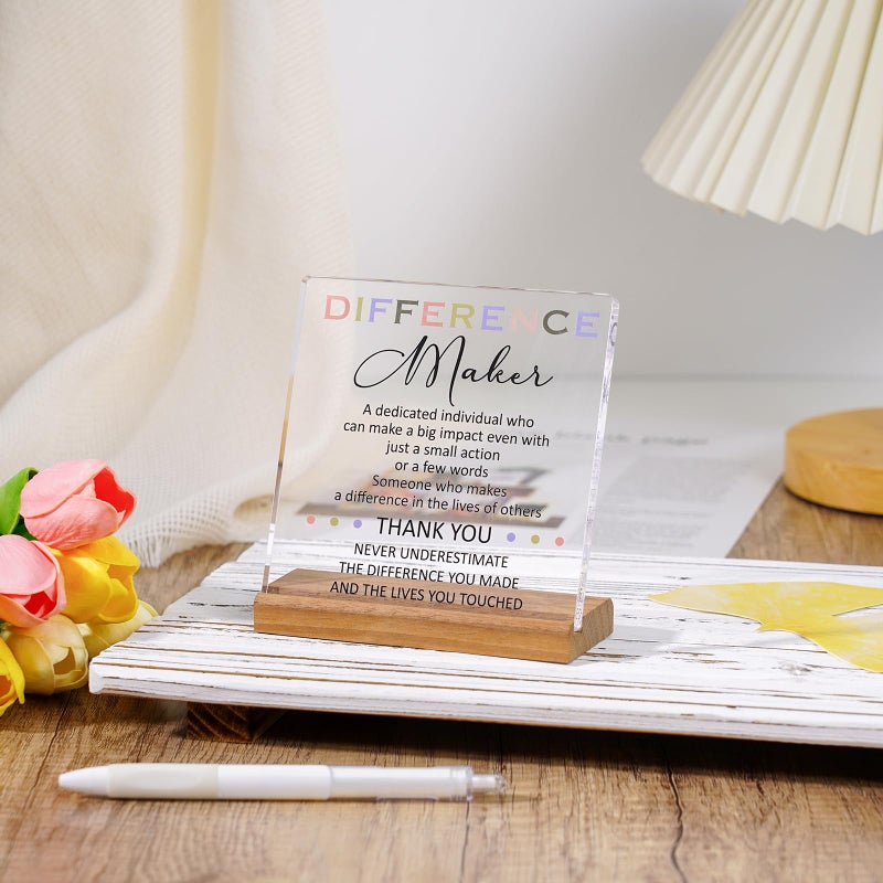 Cituarko Difference Maker Gifts - Gifts for Coach Boss Mentor, Leadership Social Worker Gifts Thank You Gifts for Men Women, Employee Appreciation Gifts for Principal Teacher Nurse Office Desk Decor Plaque - Image 5