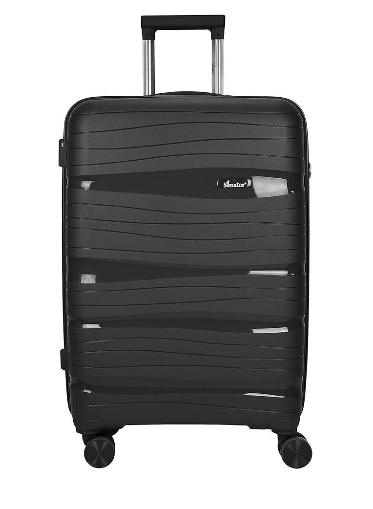 Samsons travel bag, size 28 inches, equipped with a TSA lock, steel structure and swivel wheels, black color