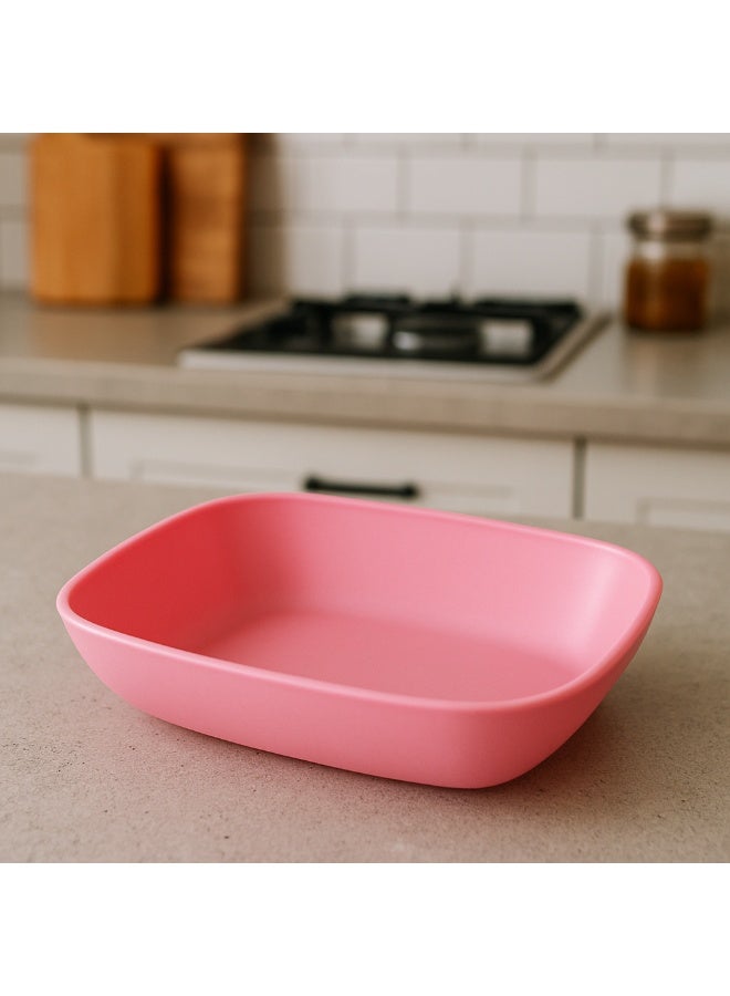 favilla Rectangular plastic plate set - 3 pieces, multi-purpose - Code 1052 - Rose color - Image 3