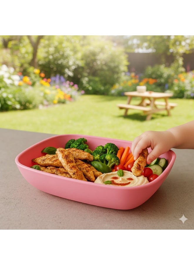 favilla Rectangular plastic plate set - 3 pieces, multi-purpose - Code 1052 - Rose color - Image 5