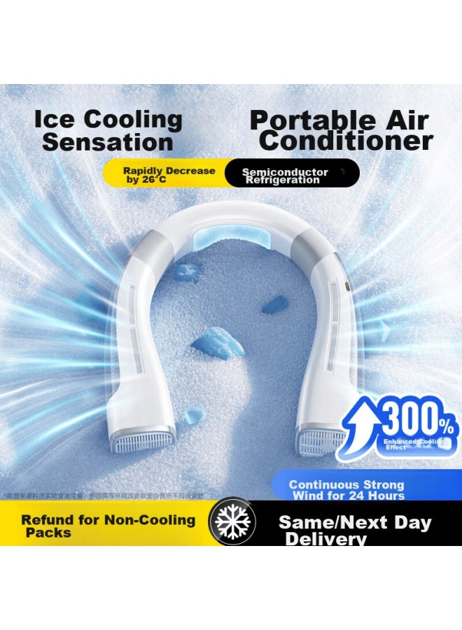 Kovol Neck-hanging Fan, Portable Wearable Electric Fan, Lazy Neck-hanging Bladeless Mini Fan, Personal Usb Rechargeable Fan, Small Outdoor Cooling - Image 1