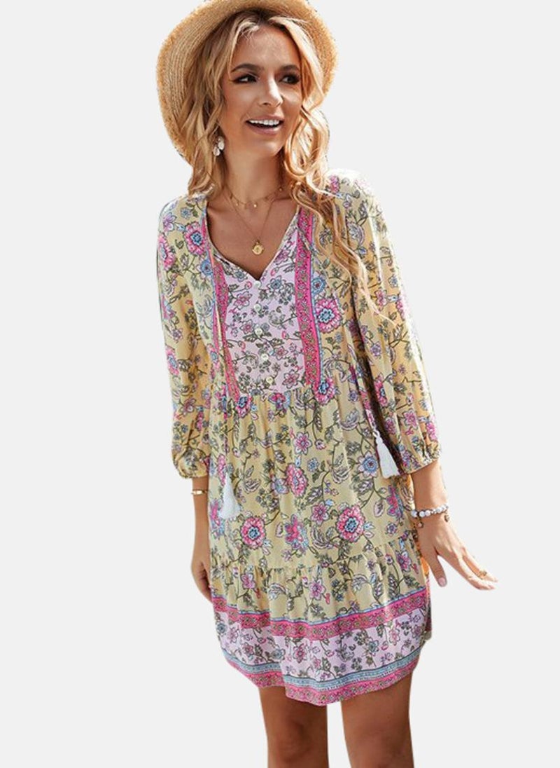 يونيكي فستان بطبعة زهور - Image 1