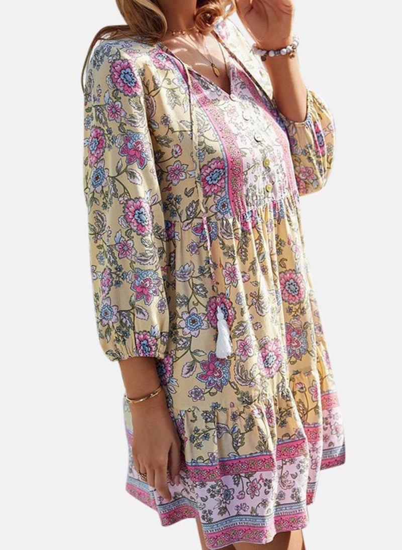 يونيكي فستان بطبعة زهور - Image 3