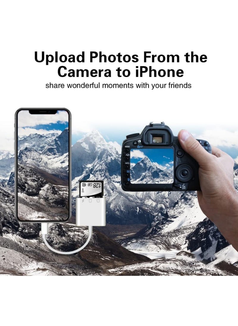 Rock Pow - SD Card Reader for iPhone iPad Oyuiasle Trail Game Camera SD Card Viewer with Dual Slot for MicroSD/SD Dual-Connector Memory Card Adapter for Photography Plug and Play - Image 1