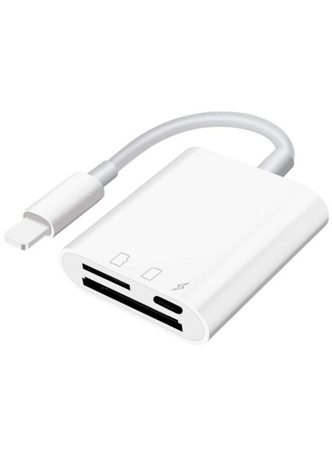 SD Card Reader for iPhone iPad Oyuiasle Trail Game Camera SD Card Viewer with Dual Slot for MicroSD/SD Dual-Connector Memory Card Adapter for Photography Plug and Play