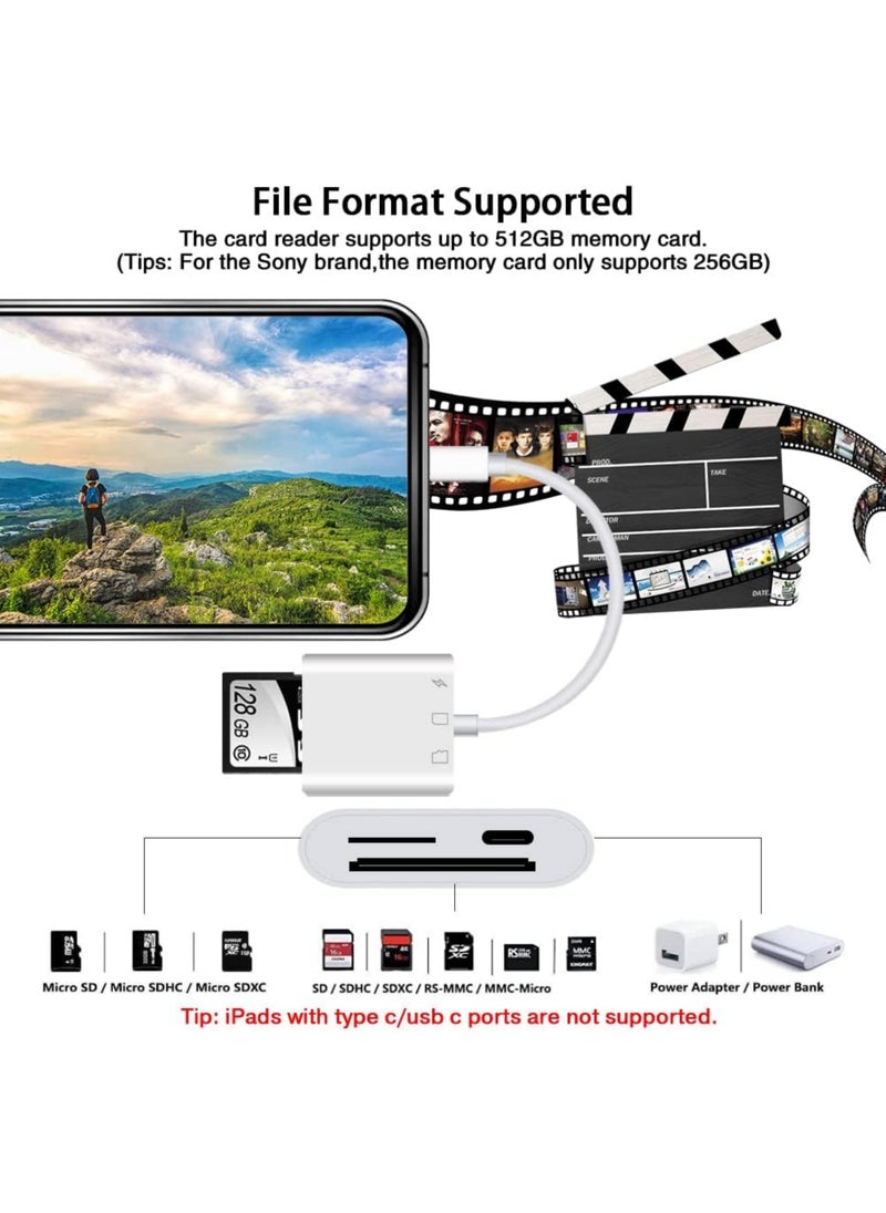 Rock Pow - SD Card Reader for iPhone iPad Oyuiasle Trail Game Camera SD Card Viewer with Dual Slot for MicroSD/SD Dual-Connector Memory Card Adapter for Photography Plug and Play - Image 1