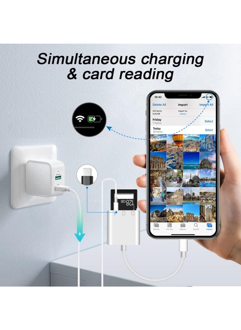 Rock Pow - SD Card Reader for iPhone iPad Oyuiasle Trail Game Camera SD Card Viewer with Dual Slot for MicroSD/SD Dual-Connector Memory Card Adapter for Photography Plug and Play - Image 1