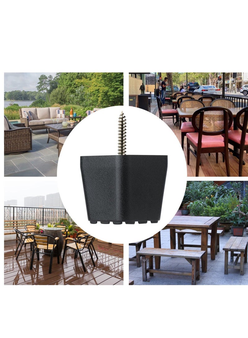 Generic Rubber Pads for Furniture Legs - Floor Protectors, Furniture Feet， Table Legs Increase Height Non-Slip Film Rubber Mat, Indoor and Outdoor Use - Includes 16 Pads and Screws (8 Pcs, Black)  - Image 5