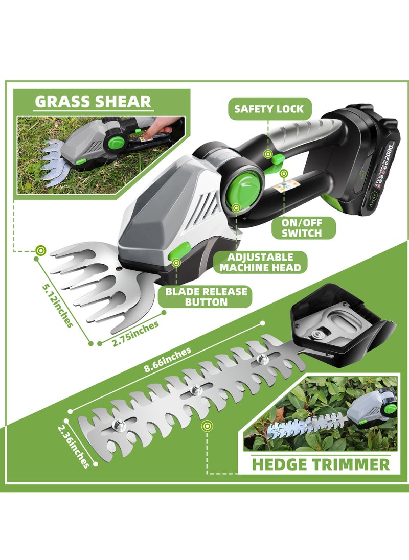 Aenlv A Little Expensive,2 in 1 CordlessHedge Trimmer & Grass Shear ,2 Lithium Batteries, 2 Blades, Grass Trimmer with 45° Rotatable Handle, Ideal for Shrub, Yard, Garden, Lawn,Safe Model for yourself,Mother and Father,or Grandfather  - Image 2