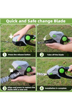 Aenlv A Little Expensive,2 in 1 CordlessHedge Trimmer & Grass Shear ,2 Lithium Batteries, 2 Blades, Grass Trimmer with 45° Rotatable Handle, Ideal for Shrub, Yard, Garden, Lawn,Safe Model for yourself,Mother and Father,or Grandfather  - Image 3