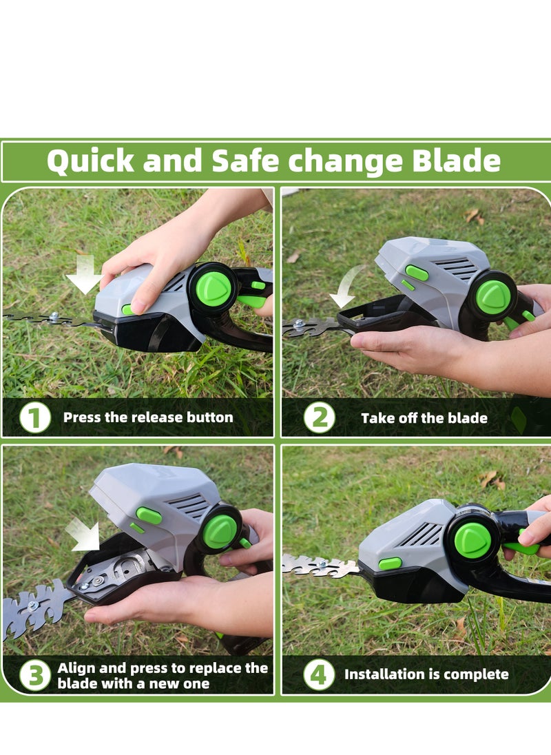 Aenlv A Little Expensive,2 in 1 CordlessHedge Trimmer & Grass Shear ,2 Lithium Batteries, 2 Blades, Grass Trimmer with 45° Rotatable Handle, Ideal for Shrub, Yard, Garden, Lawn,Safe Model for yourself,Mother and Father,or Grandfather  - Image 3