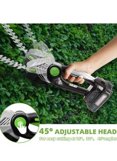 Aenlv A Little Expensive,2 in 1 CordlessHedge Trimmer & Grass Shear ,2 Lithium Batteries, 2 Blades, Grass Trimmer with 45° Rotatable Handle, Ideal for Shrub, Yard, Garden, Lawn,Safe Model for yourself,Mother and Father,or Grandfather  - Image 4