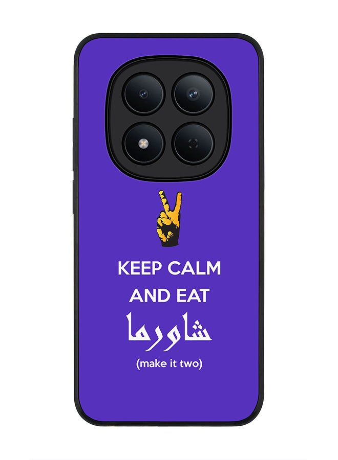 For Xiaomi Redmi Note 15 Pro 5G Case,Slim fit Camera Protection, Shockproof Thin Phone cover  - Keep Calm And Eat Shawarma (Blue)