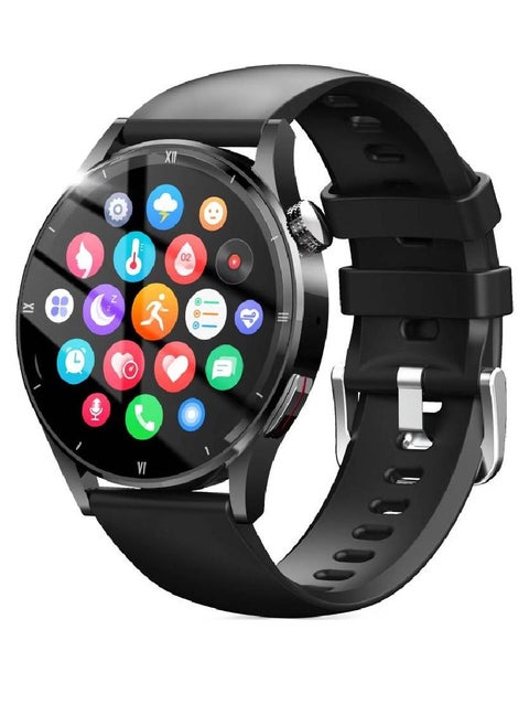 Bluetooth Calling IP67 Waterproof Heart Rate Monitor Fitness Tracker Smartwatch Black