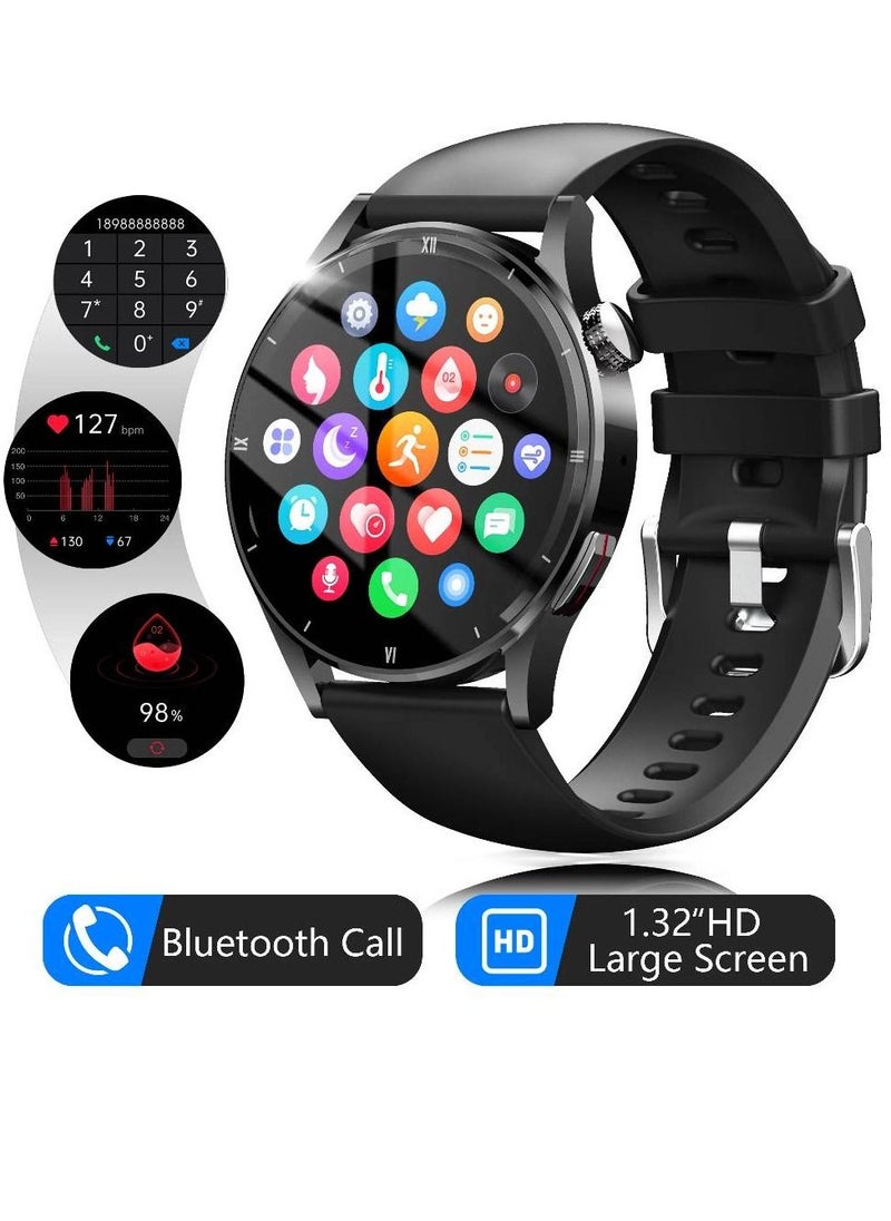 LW - Bluetooth Calling IP67 Waterproof Heart Rate Monitor Fitness Tracker Smartwatch Black - Image 1