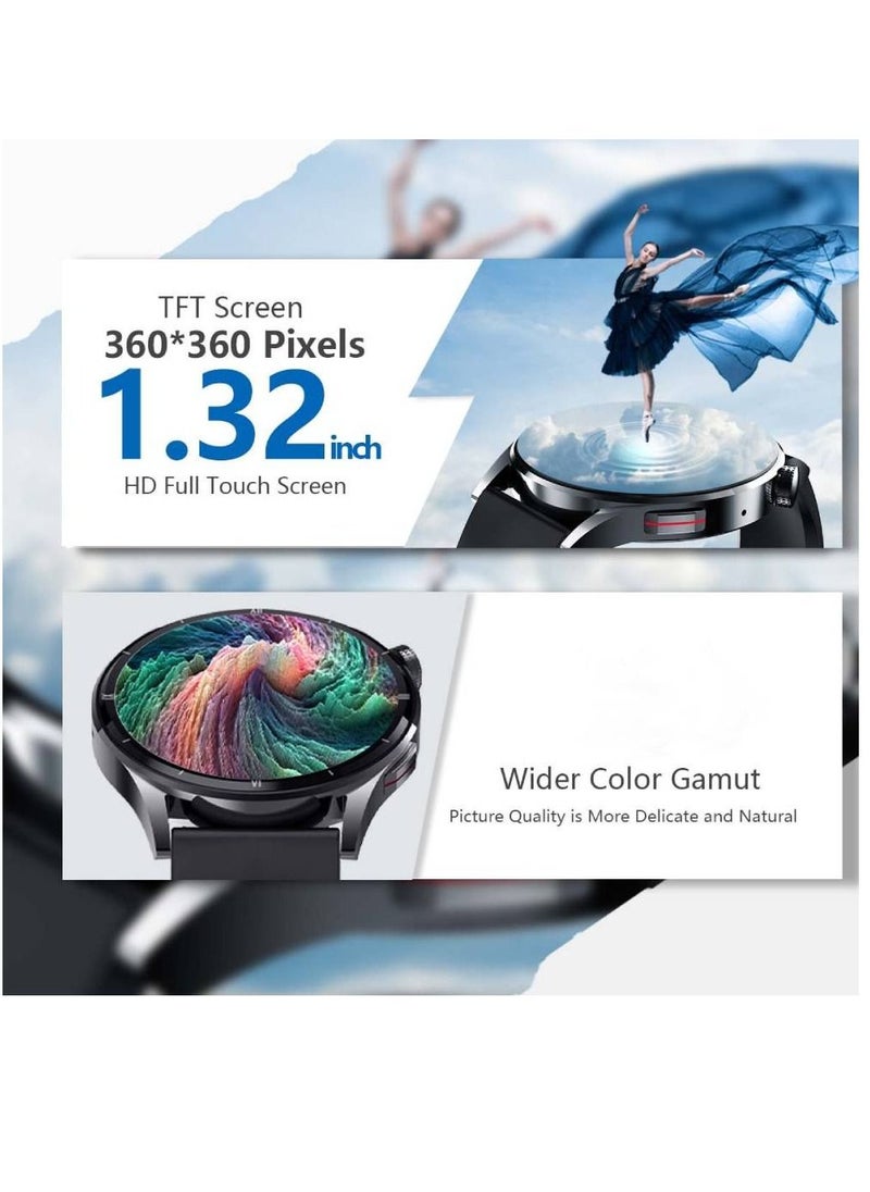 LW - Bluetooth Calling IP67 Waterproof Heart Rate Monitor Fitness Tracker Smartwatch Black - Image 1