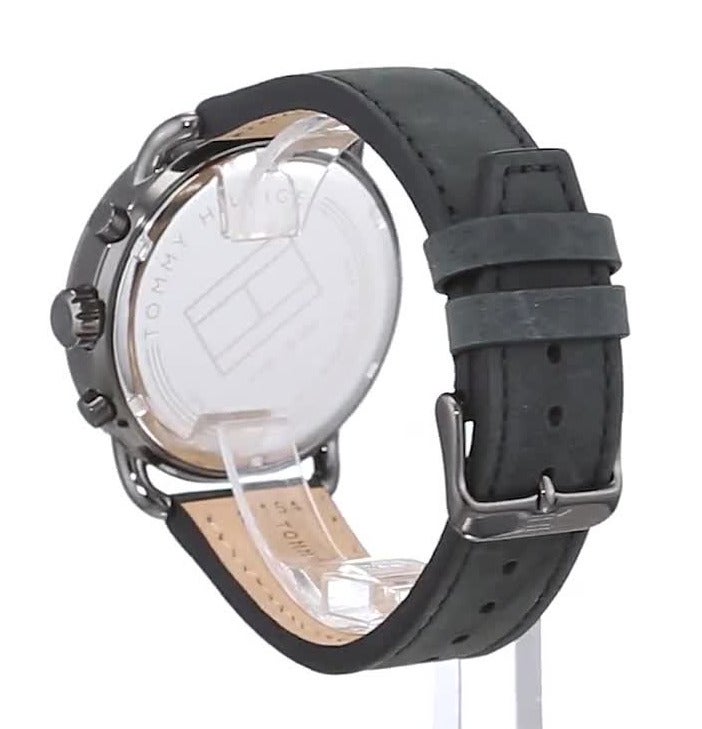 TOMMY HILFIGER ساعة بريغز ذات القرص الأسود وحزام جلد أسود للرجال - 1791426 - Image 4
