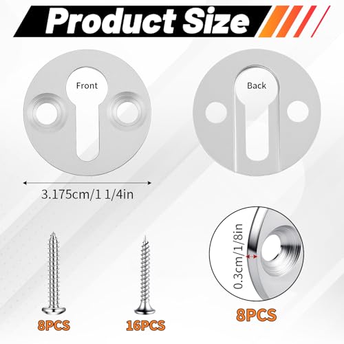 Shimeyao 8 Sets Newel Post Fastener Newel Post Mounting Kit Column Handrail to Pole Fastener 1 14 Inch Diameter x 18 Inch Thickness Hardened Steel Plate with 1 Round Steel Plate 3 Long Screws - Image 3