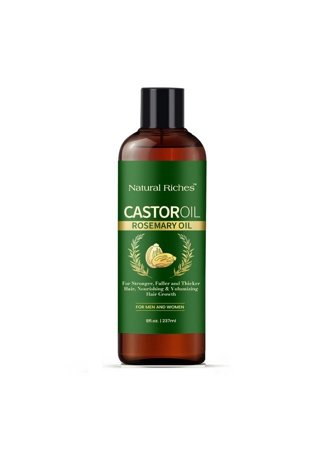 Natural Riches Natural Riches Castor Oil with Rosemary Oil, 8 fl oz, For Stronger, Fuller and Thicker Hair Growth Handcraft Blends Organic Castor Oil with Rosemary Oil Premium Grade hair treatment.  - Image 1