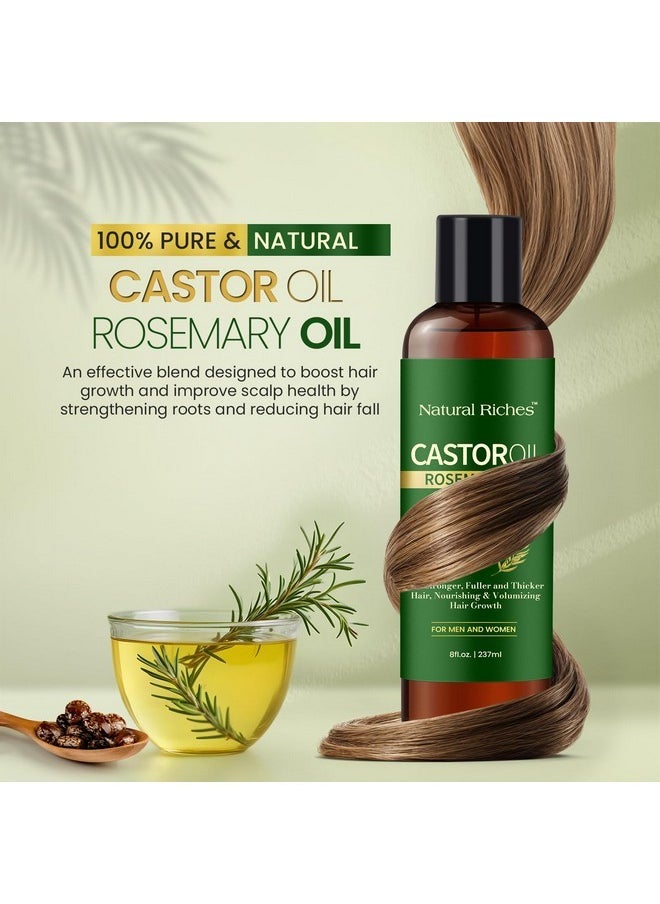 Natural Riches Natural Riches Castor Oil with Rosemary Oil, 8 fl oz, For Stronger, Fuller and Thicker Hair Growth Handcraft Blends Organic Castor Oil with Rosemary Oil Premium Grade hair treatment.  - Image 3