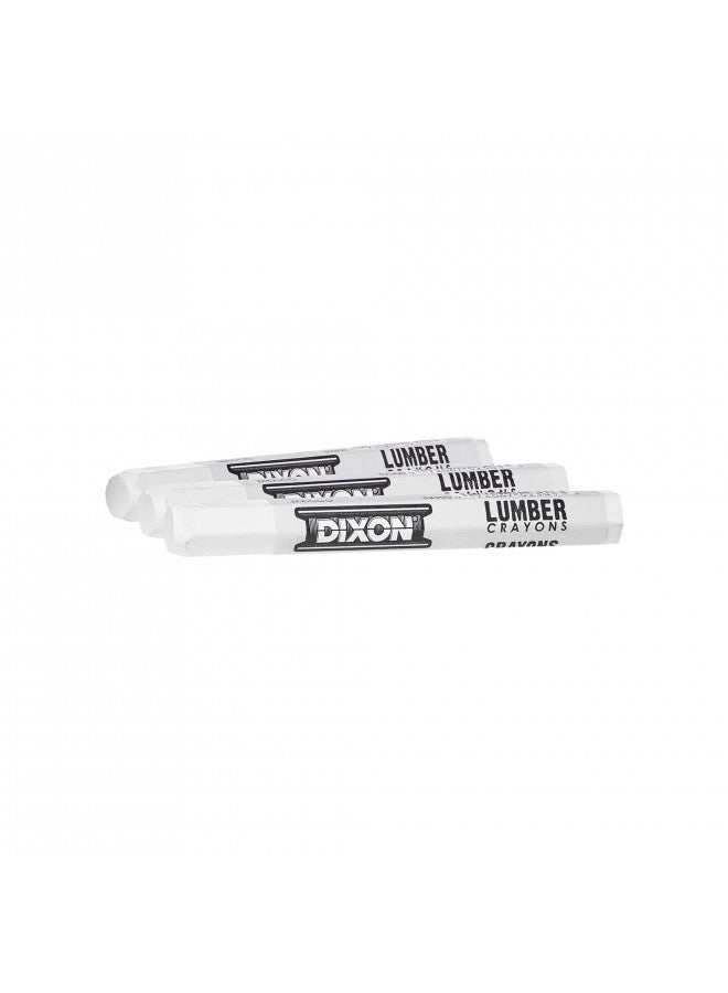 Dixon - 464-52300 Industrial Lumber Marking Crayons, 4.5" x 1/2" Hex, White, 12 Count (Pack of 1) (52300) - Image 2
