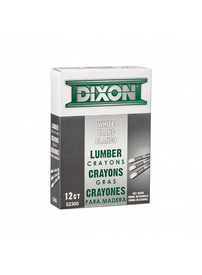 Dixon - 464-52300 Industrial Lumber Marking Crayons, 4.5" x 1/2" Hex, White, 12 Count (Pack of 1) (52300) - Image 3