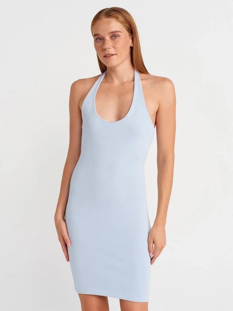 ديلفين Dilvin Ribbed Bodycon Mini Dress