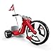 Radio Flyer راديو فلاير بيغ فلاير سبورت للأطفال 37 دراجة ثلاثية العجلات بتصميم تشوبر مع عجلة أمامية 16 بوصة مقعد قابل للتعديل مقود كروم علم سباق قابل للإزالة قبضة أداء مداس دراجة ثلاثية للأطفال - Image 3