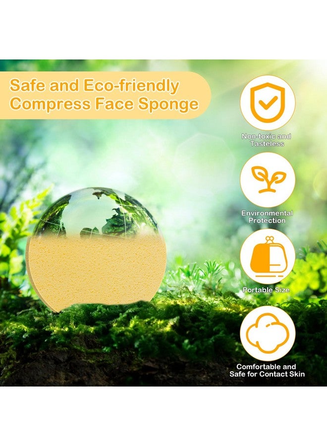 لوكسيف 84 قطعة من إسفنجة الوجه المضغوطة، إسفنجة تنظيف الوجه من Luxiv لخبراء التجميل، إسفنجة مكياج مضغوطة، إسفنجة غسيل وجه مستديرة للنساء، إسفنجة إزالة التقشير المضغوطة (أصفر) - Image 3