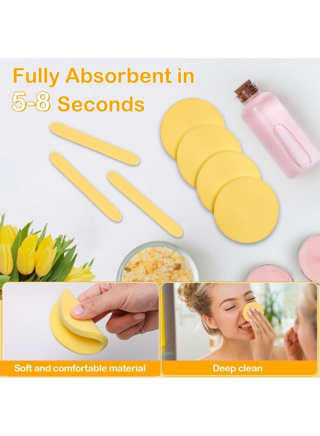 لوكسيف 84 قطعة من إسفنجة الوجه المضغوطة، إسفنجة تنظيف الوجه من Luxiv لخبراء التجميل، إسفنجة مكياج مضغوطة، إسفنجة غسيل وجه مستديرة للنساء، إسفنجة إزالة التقشير المضغوطة (أصفر) - Image 4