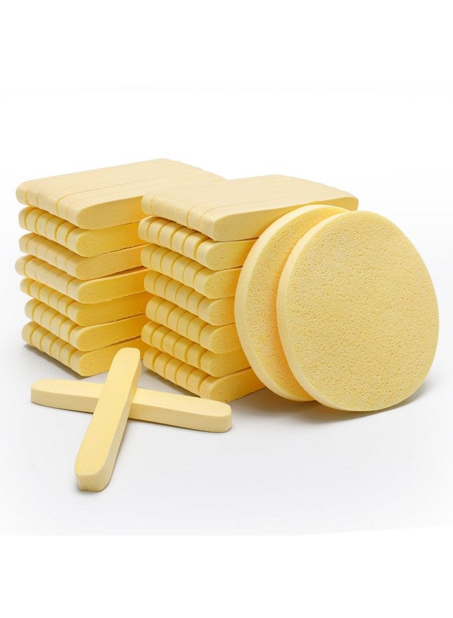 لوكسيف 84 قطعة من إسفنجة الوجه المضغوطة، إسفنجة تنظيف الوجه من Luxiv لخبراء التجميل، إسفنجة مكياج مضغوطة، إسفنجة غسيل وجه مستديرة للنساء، إسفنجة إزالة التقشير المضغوطة (أصفر) - Image 1