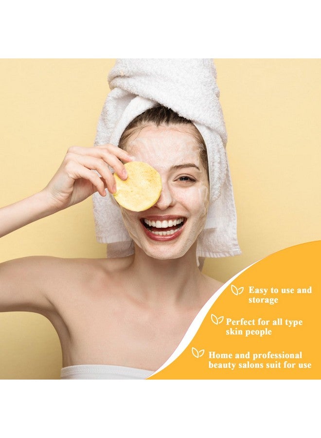 لوكسيف 84 قطعة من إسفنجة الوجه المضغوطة، إسفنجة تنظيف الوجه من Luxiv لخبراء التجميل، إسفنجة مكياج مضغوطة، إسفنجة غسيل وجه مستديرة للنساء، إسفنجة إزالة التقشير المضغوطة (أصفر) - Image 5