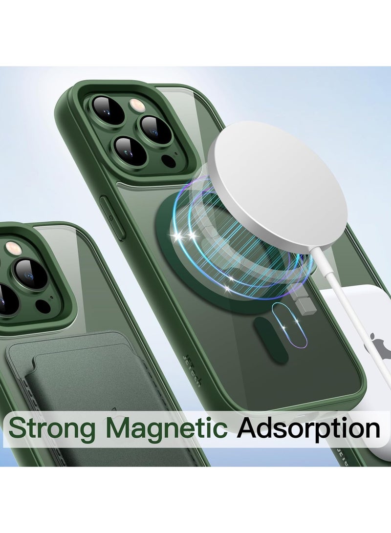Denx Magnetic Case for iPhone 13 Pro [Shockproof & Slim] Clear Hard Back Cover with high-Grade Protection | Alpine Green - Image 4