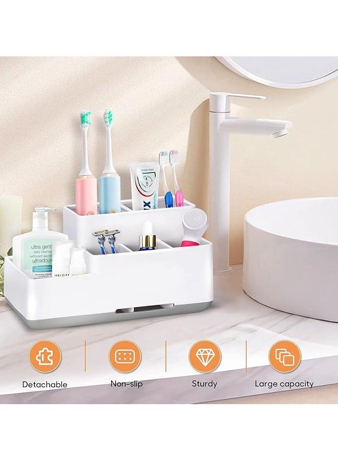 عربست حامل فرشاة الأسنان، منظم الحمام قابل للفصل لسهولة التنظيف، تخزين متعدد الوظائف، حامل حمام لمعجون الأسنان، ماكينة الحلاقة، رائع للمنزل، منظم الزينة - Image 3