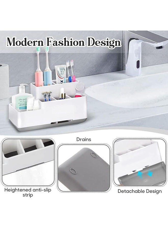 عربست حامل فرشاة الأسنان، منظم الحمام قابل للفصل لسهولة التنظيف، تخزين متعدد الوظائف، حامل حمام لمعجون الأسنان، ماكينة الحلاقة، رائع للمنزل، منظم الزينة - Image 4