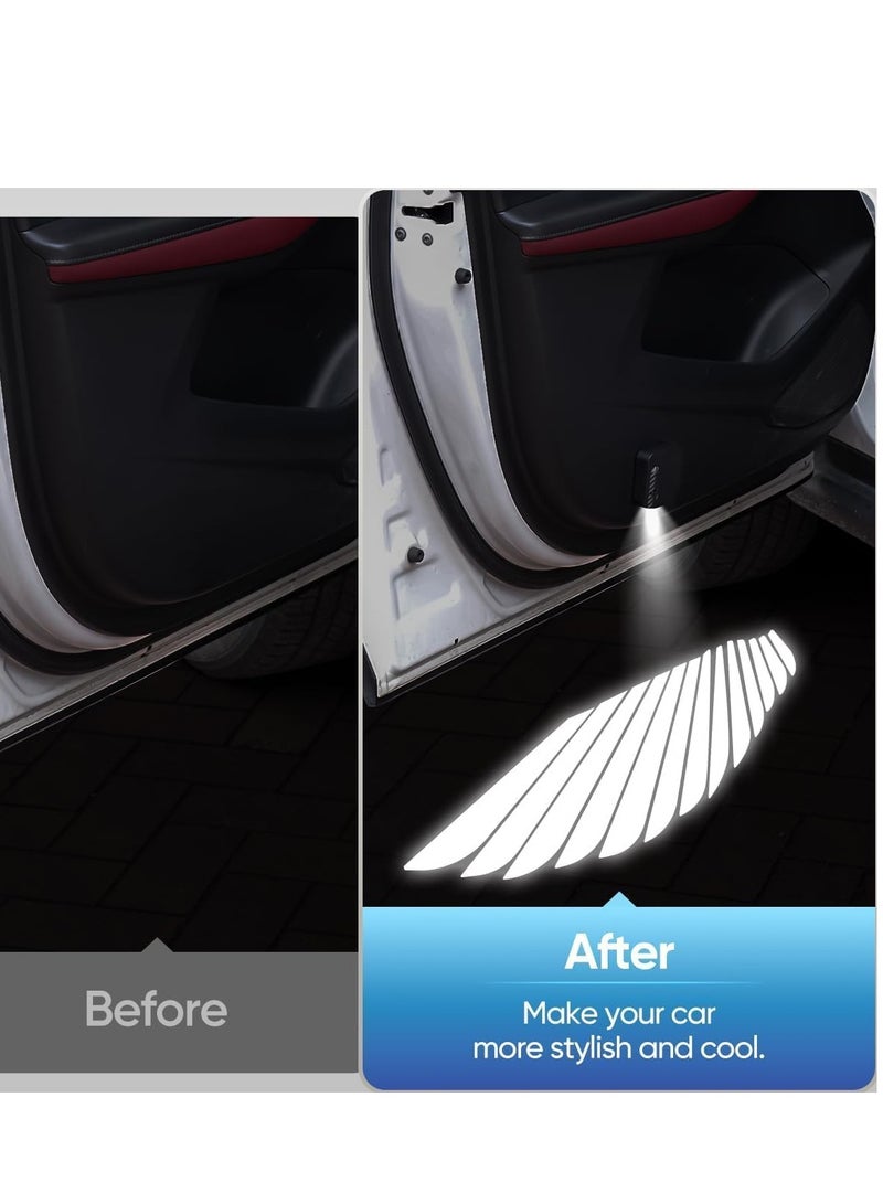 2PCS Car LED Angel Wing Car Door Light Logo Projector Car Logo LED Shadow Light Projector car open door light car welcome light car door projector lights - Image 2