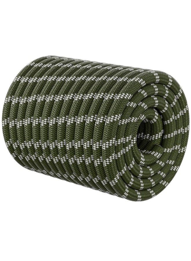 HOKINETY Double Braided Arborist Rigging Rope - 1/2 in X 150 ft 24 Strands Outdoor Pulling Heavy Duty Polyester Bull Rope for Swing Tree Work Camping Rescue Hiking- Army Green - Image 1