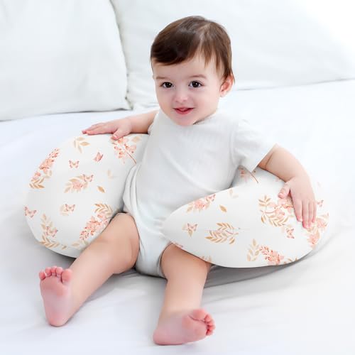 Susurration 2 Pack Nursing Pillow Cover,Ultra Soft and Stretchy Compatible with Boppy Breastfeeding Pillow,Comfortable and Skin-Friendly Slipcovers for Newborn Boys & Girls(Orange Flowers) - Image 4